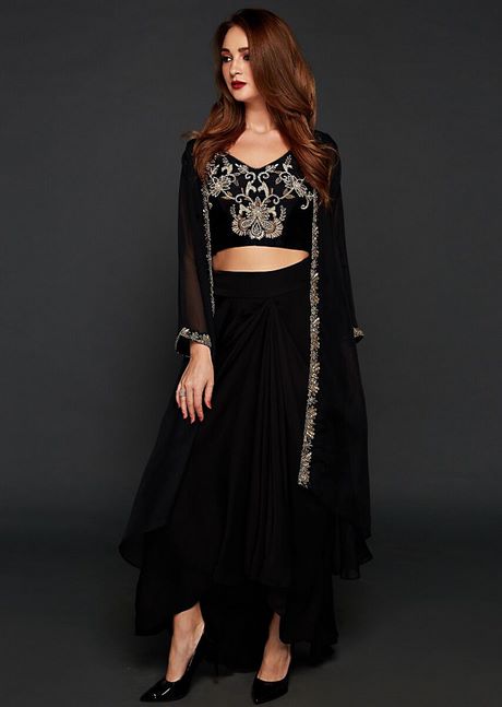 black-long-skirt-with-crop-top-21_8 Black long skirt with crop top