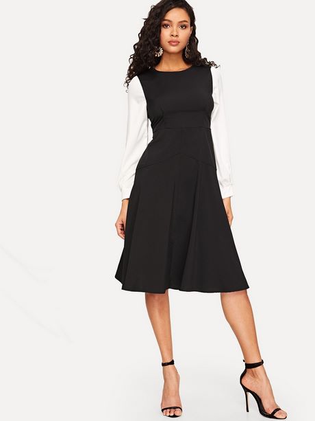 black-long-sleeve-fit-and-flare-dress-02_5 Black long sleeve fit and flare dress