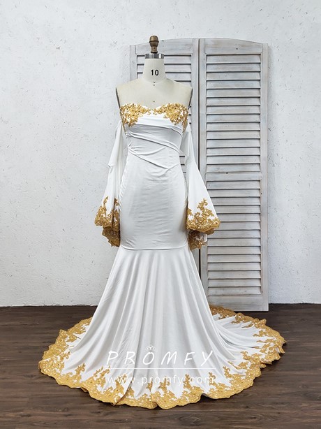 white-and-gold-mermaid-prom-dress-54 White and gold mermaid prom dress