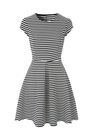 black-and-white-striped-skater-dress-51 Black and white striped skater dress