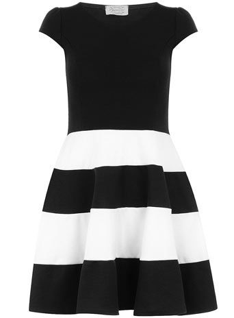 Black and white striped skater dress - Natalie