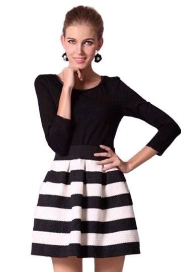 black-and-white-striped-skater-dress-51_18 Black and white striped skater dress