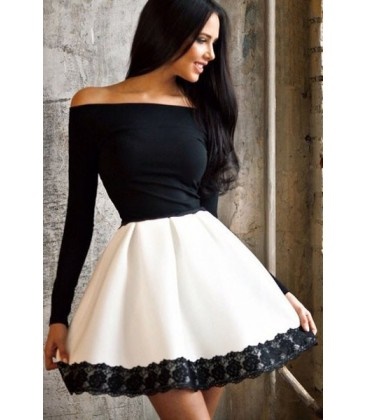 black-lace-long-sleeve-skater-dress-63_19 Black lace long sleeve skater dress
