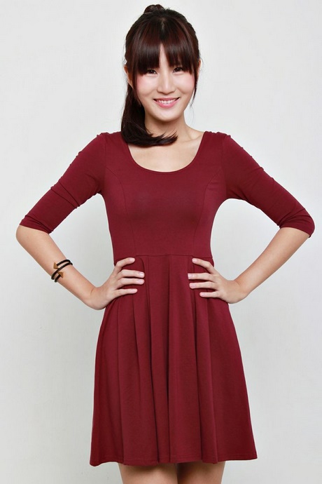 long-sleeve-maroon-skater-dress-98_4 Long sleeve maroon skater dress
