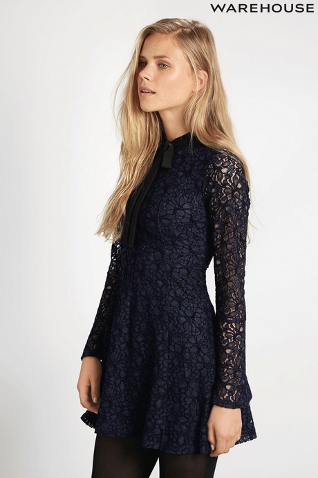 navy-lace-skater-dress-with-sleeves-75_3 Navy lace skater dress with sleeves