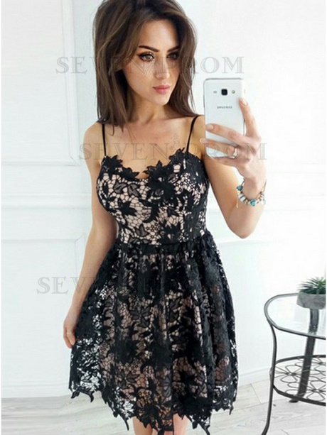 short-black-lace-homecoming-dress-47_15 Short black lace homecoming dress