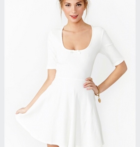 white-skater-dress-with-sleeves-15_12 White skater dress with sleeves