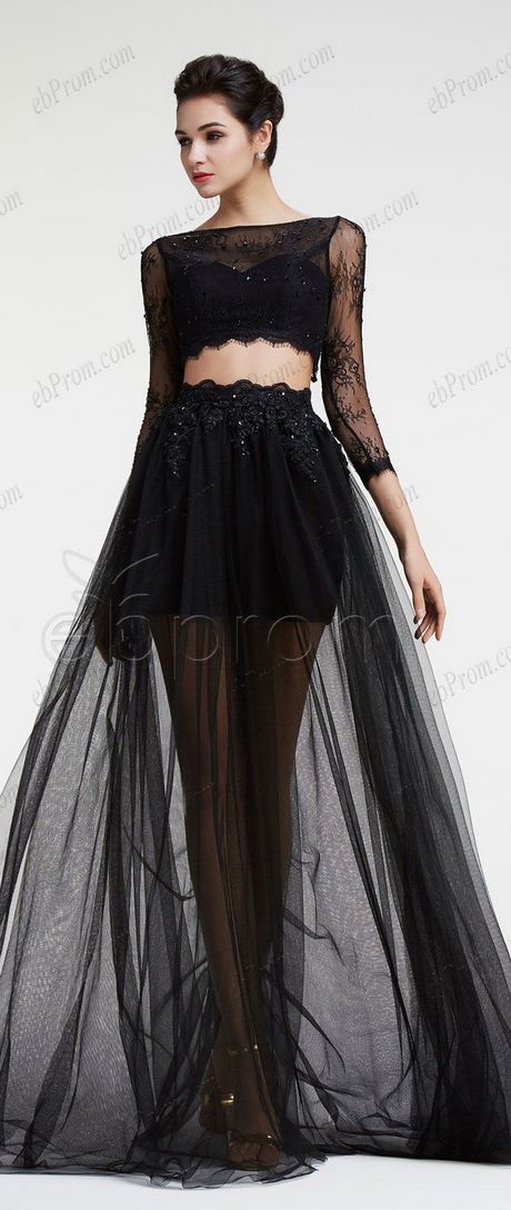 black-lace-two-piece-prom-dress-30_7 Black lace two piece prom dress