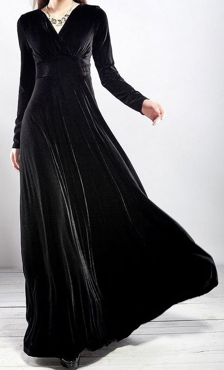 black-velvet-dress-long-65_16 Black velvet dress long