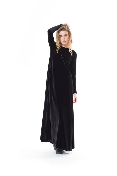 long-black-velvet-dress-long-sleeve-90_14 Long black velvet dress long sleeve