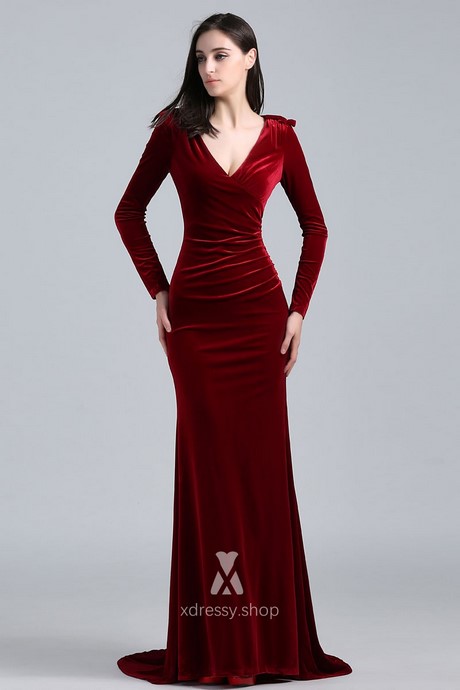 long-sleeve-burgundy-velvet-dress-52_13 Long sleeve burgundy velvet dress