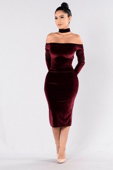 long-sleeve-burgundy-velvet-dress-52_3 Long sleeve burgundy velvet dress