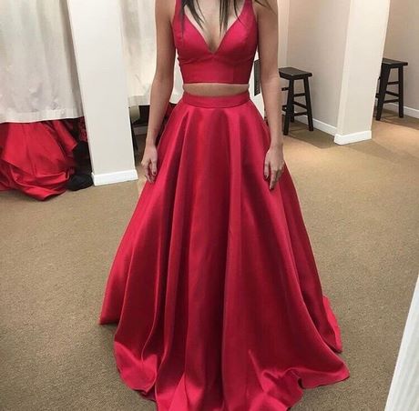 red-two-piece-formal-dress-90_17 Red two piece formal dress