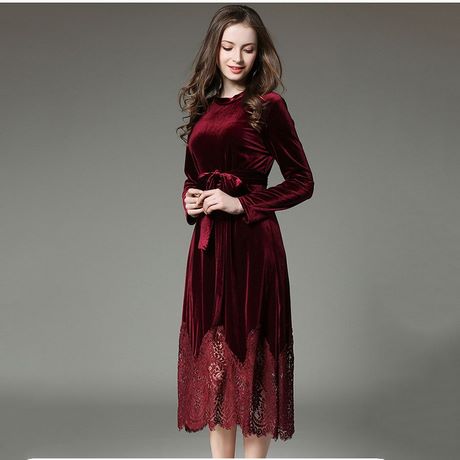 womens-red-velvet-dress-20_18 Womens red velvet dress