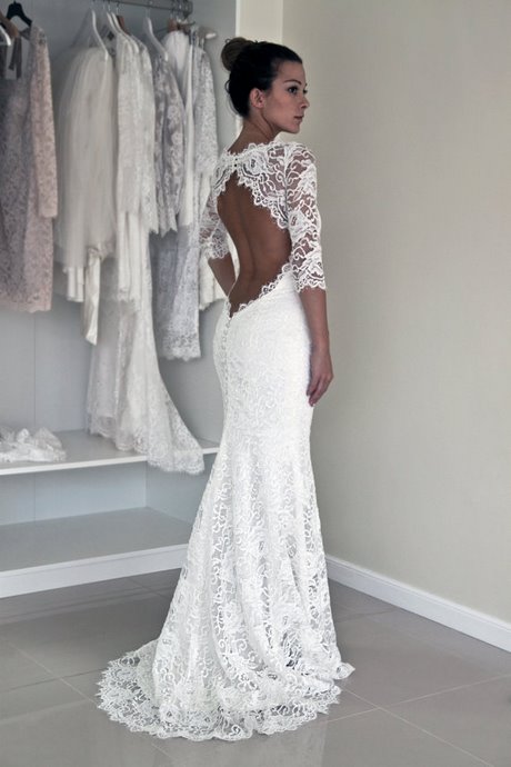 All lace wedding dress with sleeves - Natalie