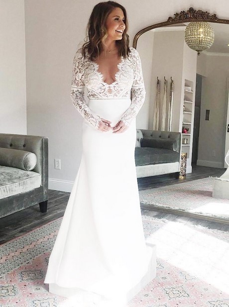 lace-top-wedding-dress-with-sleeves-77 Lace top wedding dress with sleeves