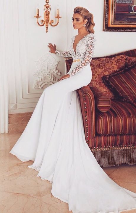 long-lace-wedding-dress-with-sleeves-93_13 Long lace wedding dress with sleeves