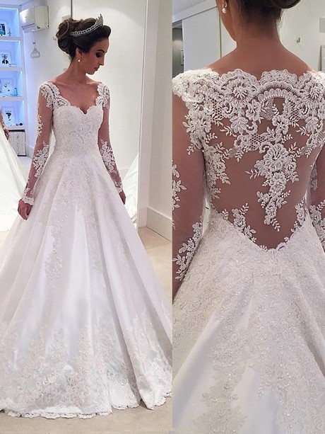 long-lace-wedding-dress-with-sleeves-93_16 Long lace wedding dress with sleeves