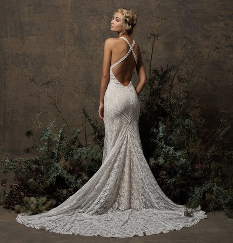 Off white lace wedding dress
