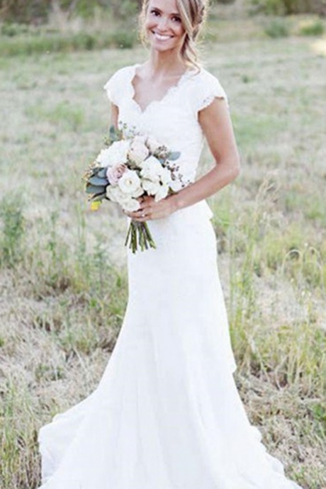 short-white-lace-long-sleeve-wedding-dress-06_8 Short white lace long sleeve wedding dress