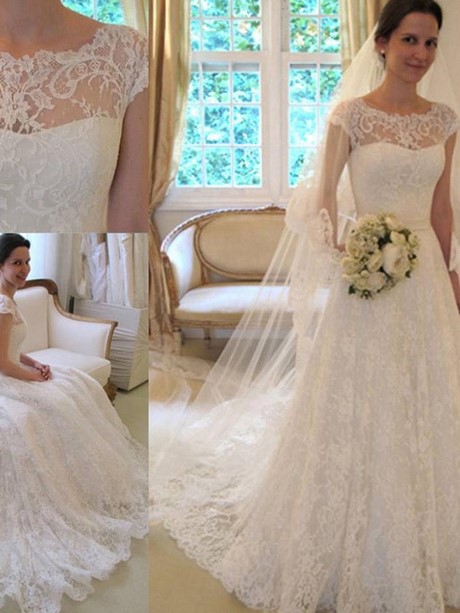 wedding-dress-with-lace-short-sleeves-23_7 Wedding dress with lace short sleeves