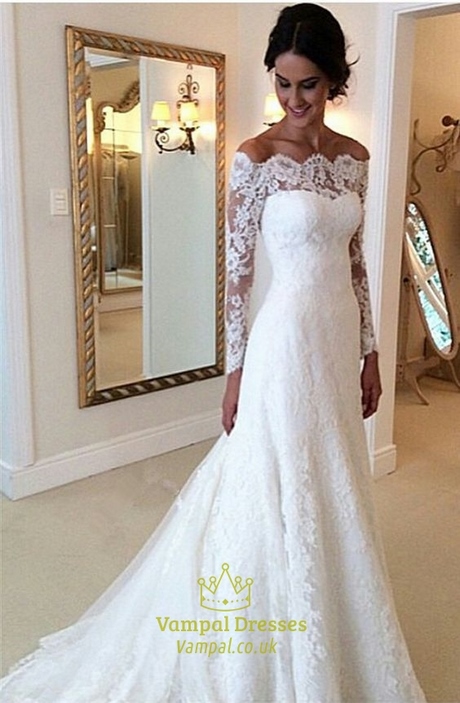 white-lace-sleeve-wedding-dress-05_2j White lace sleeve wedding dress