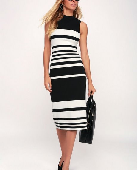 black-and-white-striped-bodycon-dress-15_6 Black and white striped bodycon dress