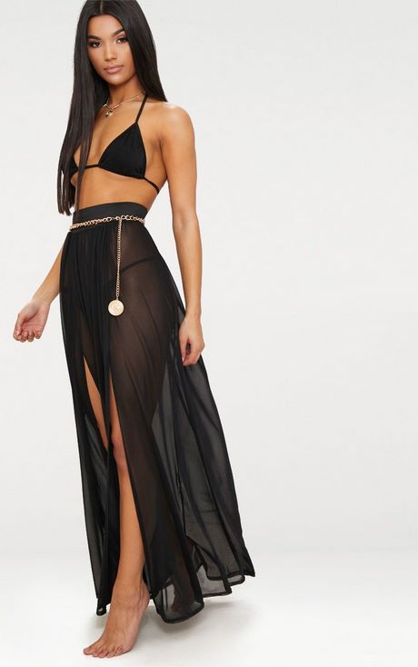 Black Sheer Maxi Skirt