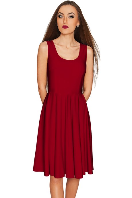 burgundy-fit-and-flare-dress-61 Burgundy fit and flare dress