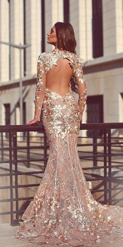  Gold wedding dresses with long sleeves