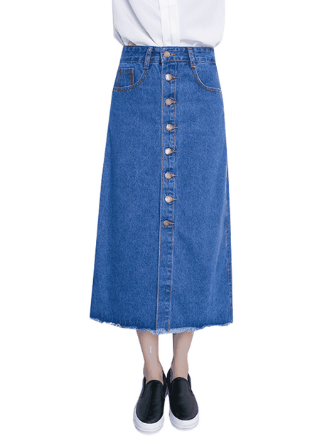high-waisted-long-denim-skirt-44 High waisted long denim skirt