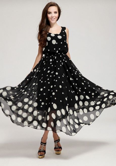 white-dress-with-black-dots-73_10 White dress with black dots