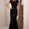 Black lace evening dress