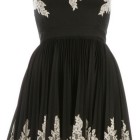 Black lace strapless dress