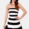 Black white striped dress