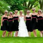 Black and pink bridesmaid dresses
