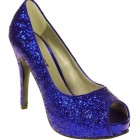 Blue glitter heels