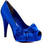 Blue satin heels