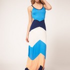Color block maxi dress