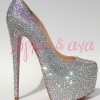 Glitter high heel shoes
