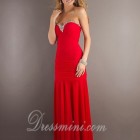 Long red strapless dress