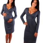 Long sleeve maternity dress