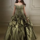 Off the shoulder ball gowns