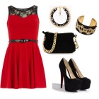 Red dress polyvore