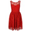 Red lace skater dress