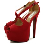 Red platform heels