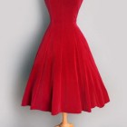 Red velvet evening dresses