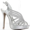 Silver sandals heels