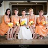 Tangerine bridesmaid dresses