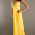 Yellow evening gowns